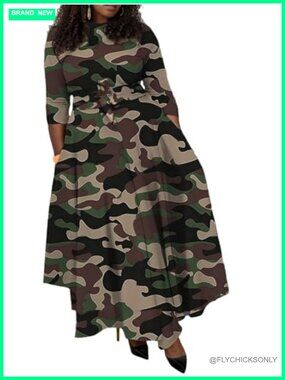 Plus Size Maxi Dress for Curvy Women with Pockets